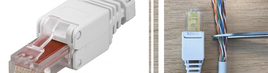 Como instalo um conector UTP sem ferramentas?