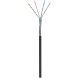 Cabo CAT6 SF/UTP para utilização no exterior, 305 m, em bobine, flexível, preto, com CCA.