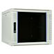 Armário de parede branco 9U com porta de vidro 600x600x500mm (LxPxA)