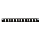 Conector frontal LC/SC de 12 portas, preto, quad/duplex, adequado para bandeja de fibra universal.