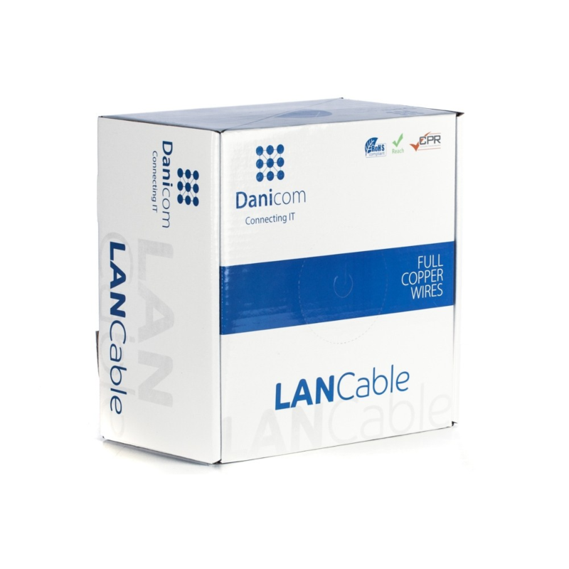 Cabo DANICOM CAT6A S/FTP 100m em bobine rígida - LSZH (Dca)