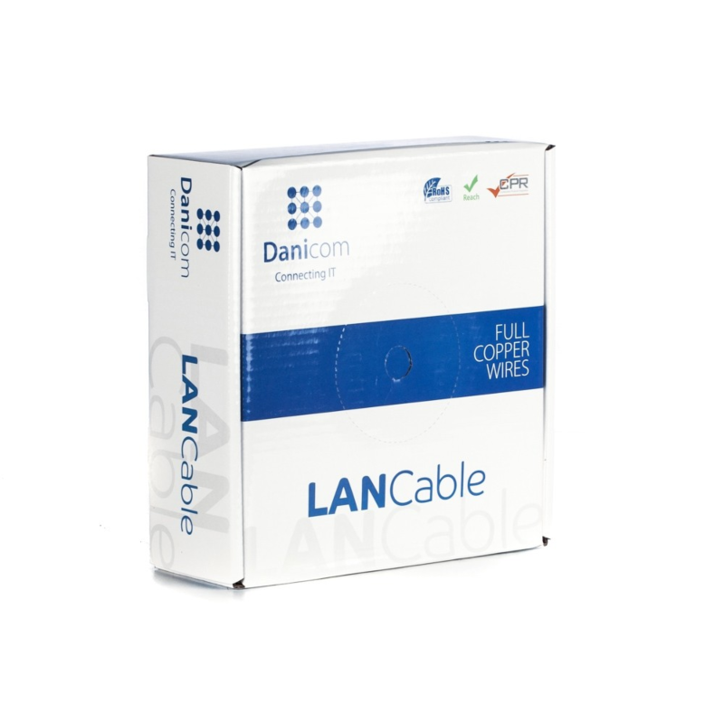 Cabo DANICOM CAT6A U/UTP 50m em bobine rígida - LSZH (Dca)