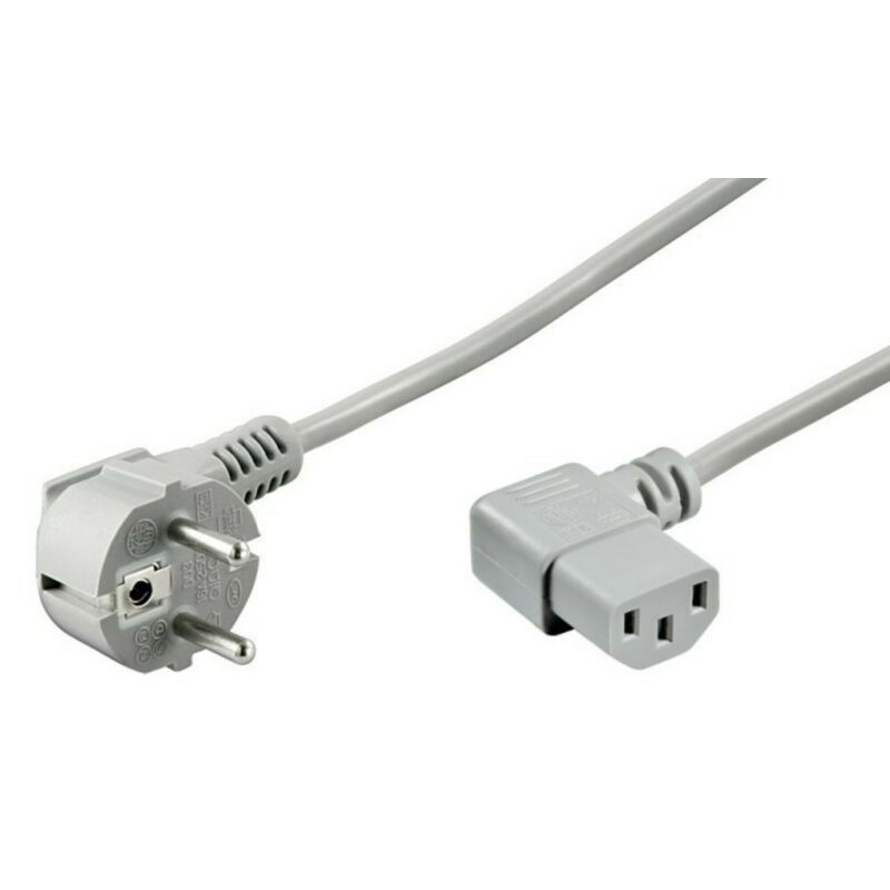Cabo de alimentação angular Schuko para C13 de 2 m cinzento