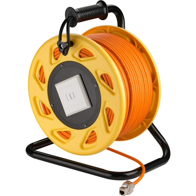 Enrolador de cabo CAT7 S/FTP com conector Keystone CAT6a - RJ45 - 90 metros