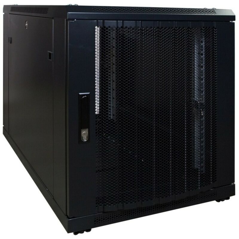 Caixa para mini servidor 12U com porta perfurada 600x1000x720mm (LxPxA)
