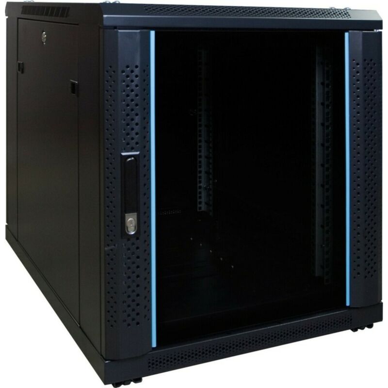 Caixa para mini servidor 12U com porta de vidro 600x800x720mm (LxPxA)