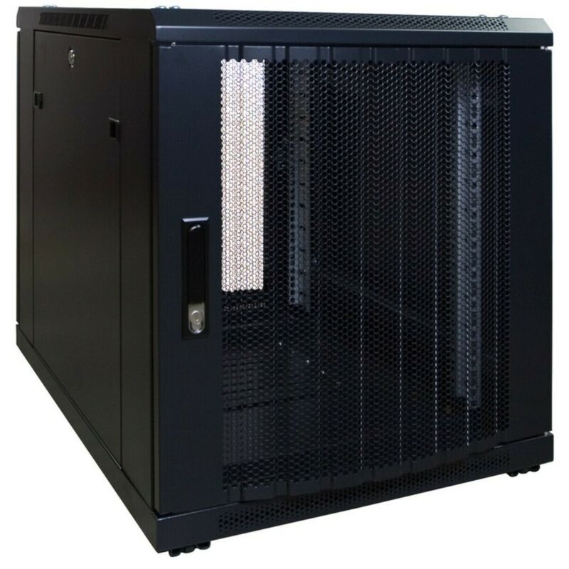 Caixa para mini servidor 12U com porta perfurada 600x600x720mm (LxPxA)