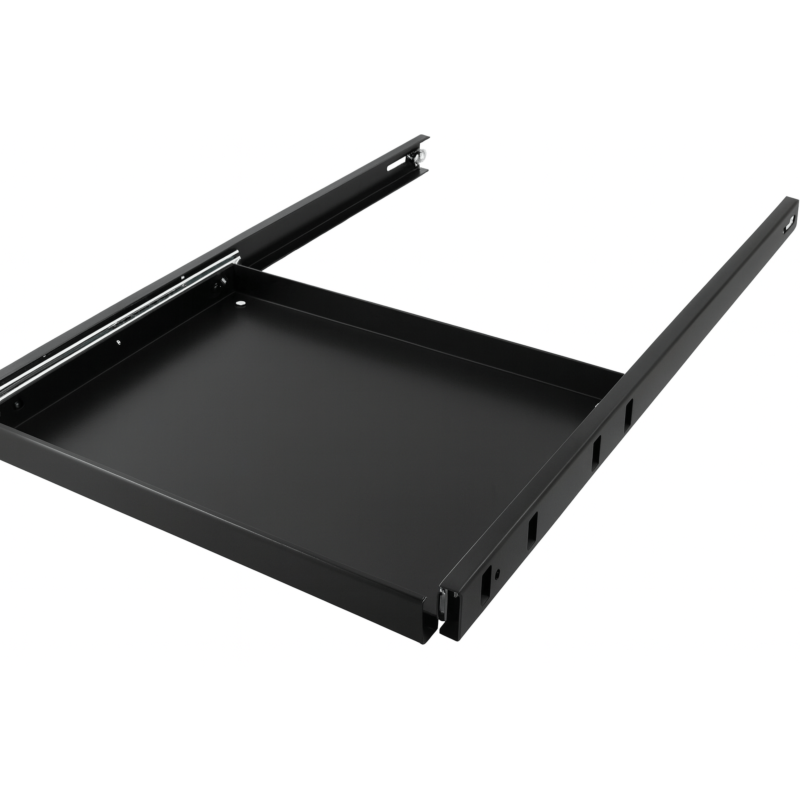 Prateleira deslizante de 1U e 19 polegadas para armários de servidores com 1000 mm de profundidade.