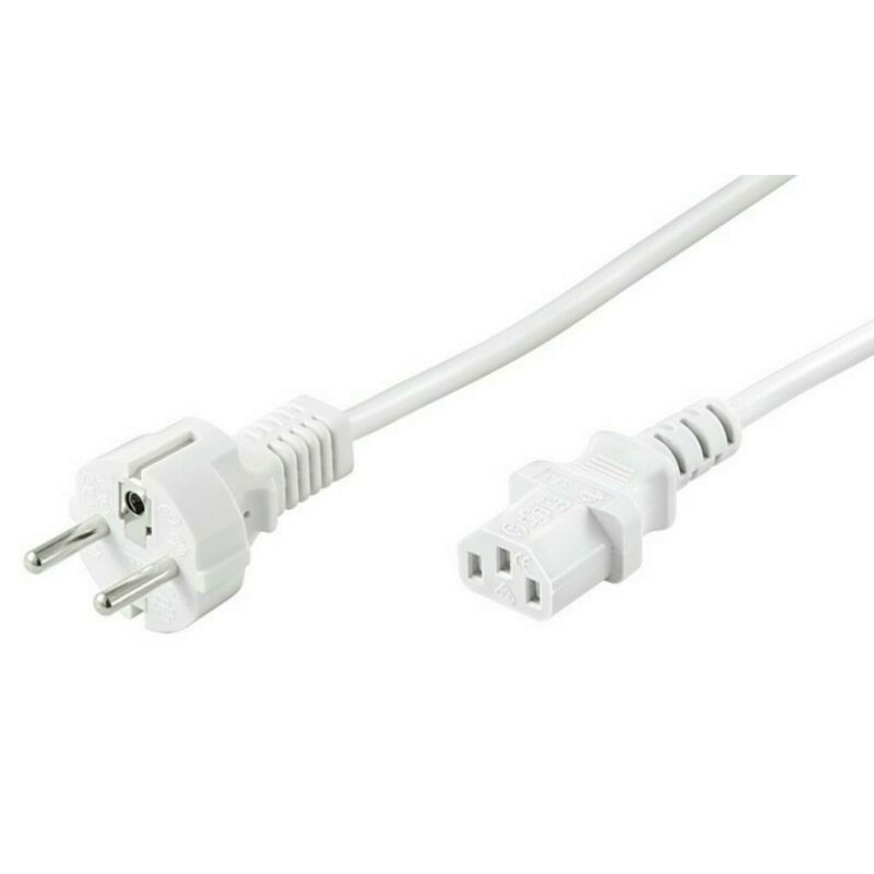Cabo de alimentação Schuko para C13 de 2 m, branco