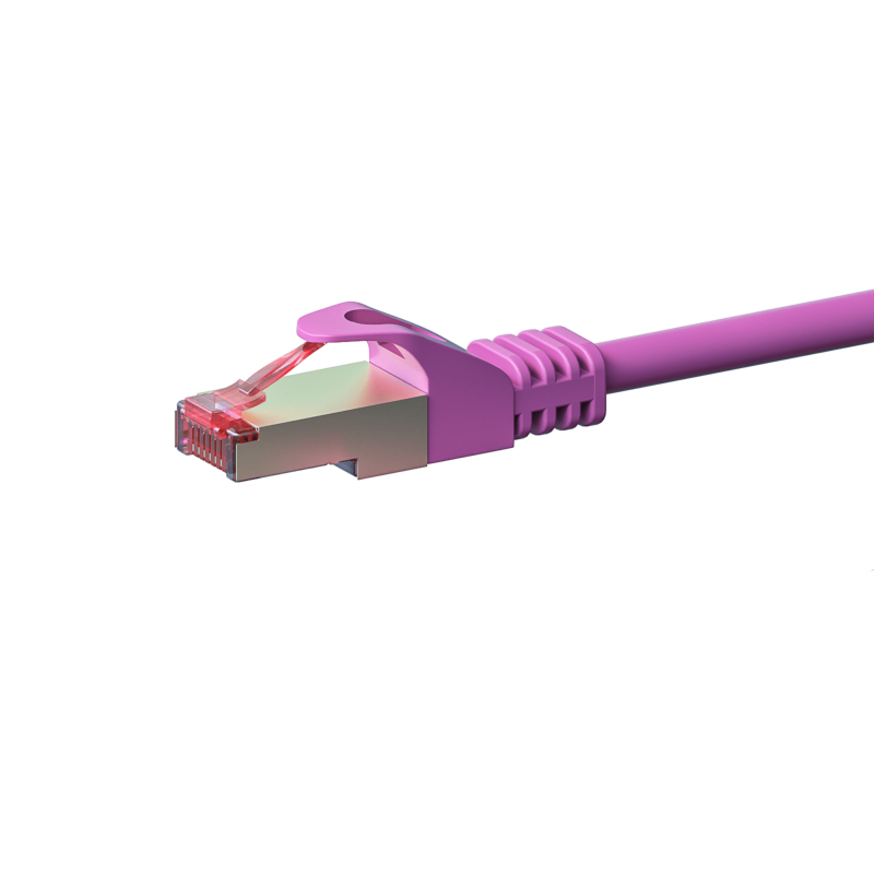 Cabo de rede CAT6 S/FTP (PIMF) de 10 m cor-de-rosa