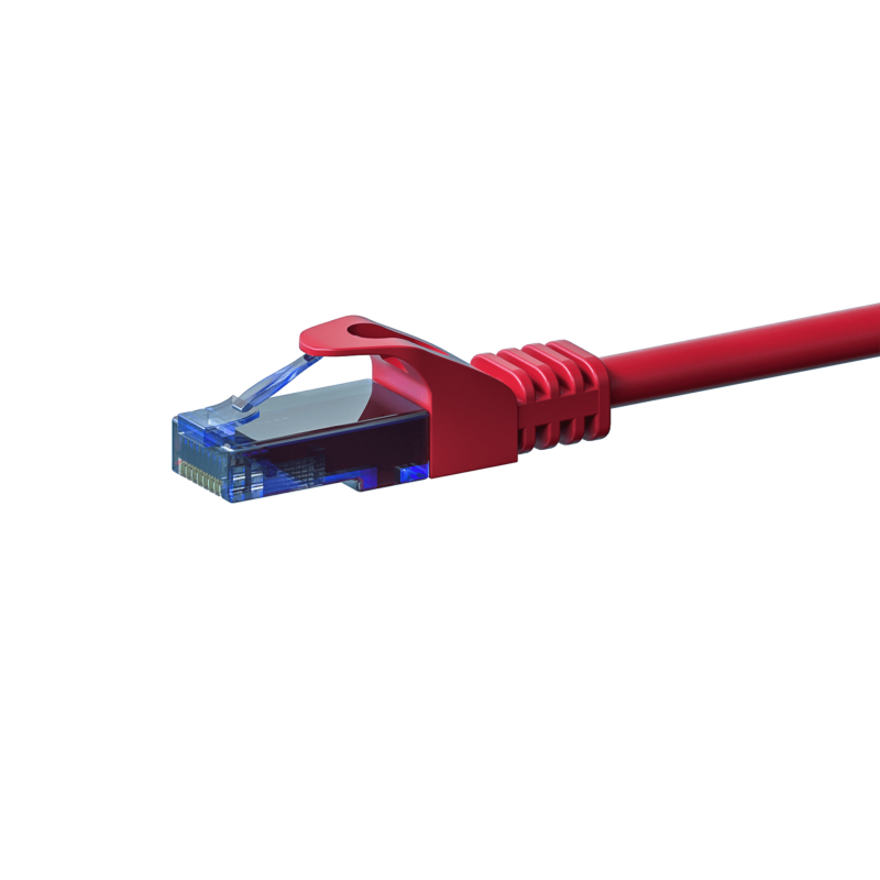 Cabo de rede UTP CAT6a de 1 m, vermelho - 100% cobre