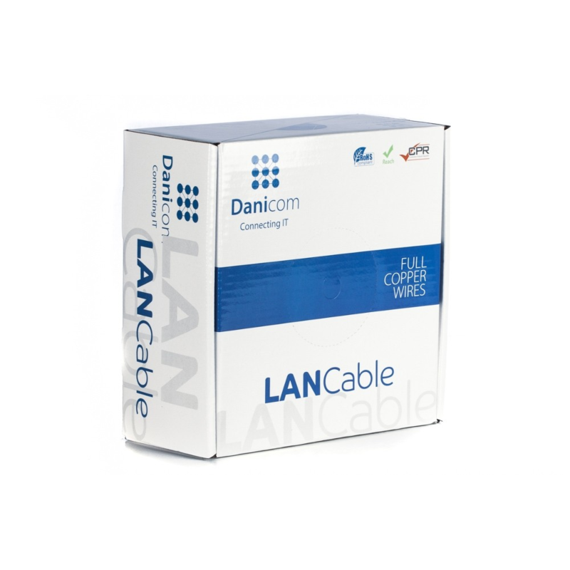 Cabo DANICOM CAT6A U/UTP de 100m em bobine flexível - PVC (Fca)