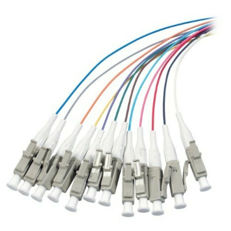 Conjunto de 12 peças em fibra de vidro OM4 com rabicho colorido