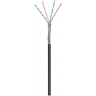 Cabo CAT6 SF/UTP para utilização no exterior, 305 m, em bobine rígida, preto, com certificação CCA.