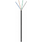 Cabo CAT6 U/UTP para utilização no exterior, 100m, em bobine rígida preta CCA.