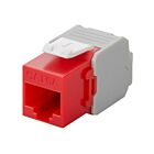 Conector Keystone UTP CAT6a - Sem ferramentas - Vermelho