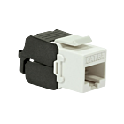 Conector Keystone UTP CAT6a - Sem ferramentas - Preto/Branco