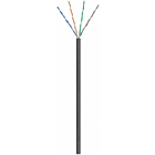 Cabo CAT6 U/UTP para utilização no exterior, 100m, em bobine, flexível, preto, com certificação CCA.