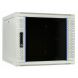 Armário de parede branco 9U com porta de vidro 600x600x500mm (LxPxA)