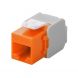 Conector Keystone UTP CAT6a - Sem ferramentas - Laranja