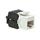 Conector Keystone UTP CAT6a - Sem ferramentas - Preto/Branco