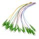 Conjunto de cabos de fibra de vidro OS2 coloridos LC-APC - 12 peças