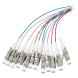 Conjunto de cablagens OS2 em fibra de vidro colorida LC - 12 peças