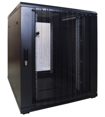 Caixa para mini servidor 12U com porta perfurada 800x1200x720mm (LxPxA)