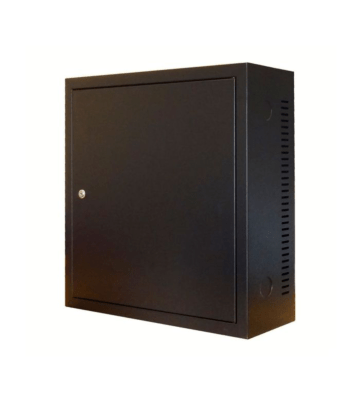 Armário de parede 3U com porta metálica de 185 mm de profundidade.