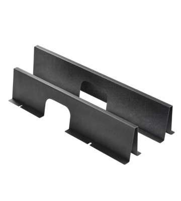 Canaletas de blindagem para cabos de rede em centros de dados, adequadas para bastidores de 600 mm de largura.
