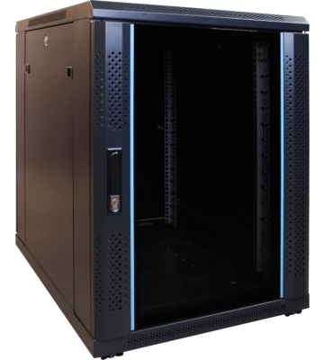 Caixa para mini servidor 15U com porta de vidro 600x800x860mm (LxPxA)