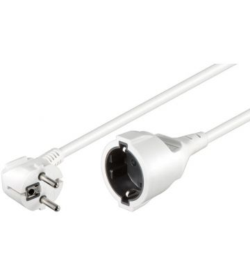 Extensão elétrica Schuko de 2 m, branca