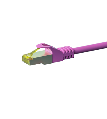 Cabo de rede Cat7 S/FTP (PIMF) de 5 m cor-de-rosa