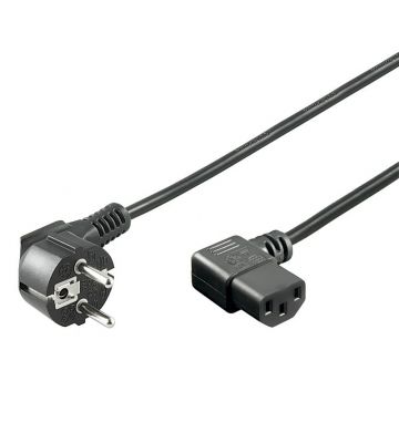 Cabo de alimentação angular Schuko para C13 de 1,50 m, preto