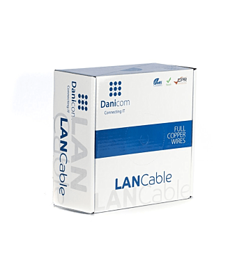 Cabo DANICOM CAT7 S/FTP 100m para utilização no exterior em rolo rígido - PE (Fca)