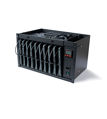 Armário para portátil 6U de 19" com gaveta Scalergy-Tab para 10 portáteis até 11".  