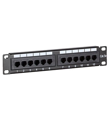 Painel de ligação UTP CAT5e de 10 polegadas - 12 portas