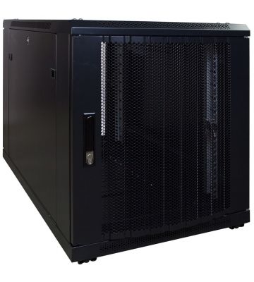 Caixa para mini servidor 12U com porta perfurada 600x1000x720mm (LxPxA)