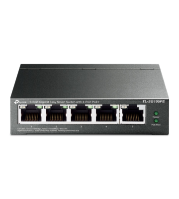 Switch inteligente PoE não gerido TP-Link SG105PE de 5 portas
