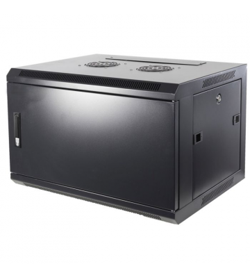 Armário de parede 6U com porta metálica 600x450x368mm (LxPxA)