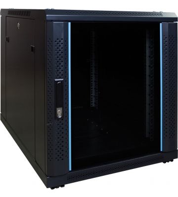 Caixa para mini servidor 12U com porta de vidro 600x800x720mm (LxPxA)