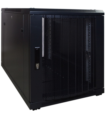 Caixa para mini servidor 12U com porta perfurada 600x1200x720mm (LxPxA)