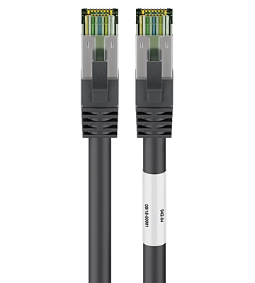 Cabo de rede Cat8 S/FTP (PIMF) de 1 m, preto