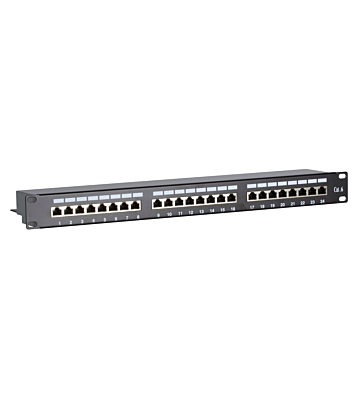 Painel de ligação FTP CAT6 - 24 portas