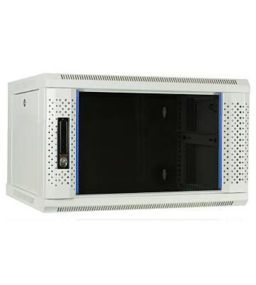 Armário de parede branco 4U com porta de vidro 600x450x280mm (LxPxA)