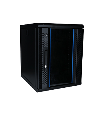 Armário para servidor de 10 polegadas e 9U com porta de vidro, 370x450x486mm (LxPxA)