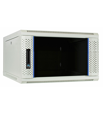Armário de parede branco 4U com porta de vidro 600x600x280mm (LxPxA)