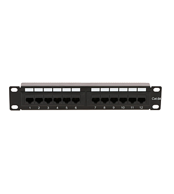 Painel de ligação UTP CAT6a de 10 polegadas - 12 portas