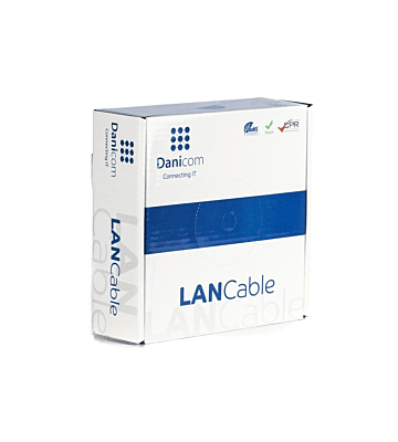 Cabo CAT6 S/FTP de 50m em bobine rígido cinzento CCA