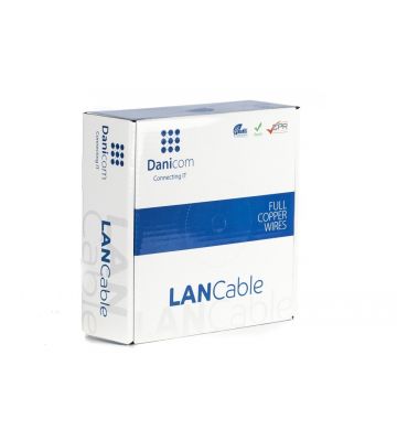 Cabo DANICOM CAT5E UTP de 100m em rolo flexível - PVC (Fca)